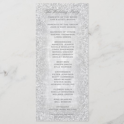 Silver Lights Hochzeitsprogramm Programm (Rückseite)