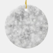 Silver Lights Pet's First Christmas Foto Keramik Ornament (Hinten)