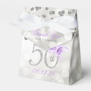 Silver Lila 50. Geburtstag Vielen Dank, Herr Flora Geschenkschachtel
