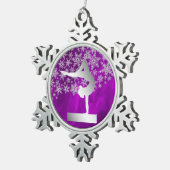 Silver Lila Balance Beam Gymnast Schneeflocken Zinn-Ornament (Rechts)