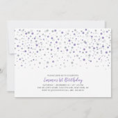 Silver & Lila Balloons | Mädchen 1. Geburtstag Par Einladung (Rückseite)