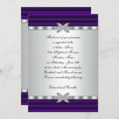 Silver & Lila Cocktail-Party Einladungen (Vorne/Hinten)