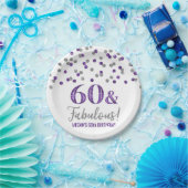 Silver Lila Confetti 60 und fabulous Pappteller (Party)