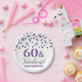 Silver Lila Confetti 60 und fabulous Pappteller (Party)