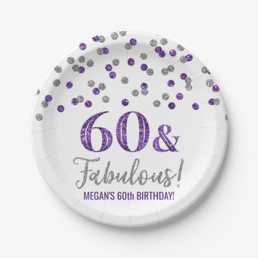 Silver Lila Confetti 60 und fabulous Pappteller (Vorderseite)