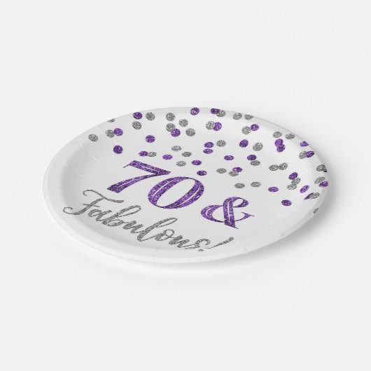 Silver Lila Confetti 70 und fabulous Pappteller (Schrägansicht)