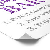 Silver Lila Confetti Mimosa Bar Sign Wedding Poster (Ecke)