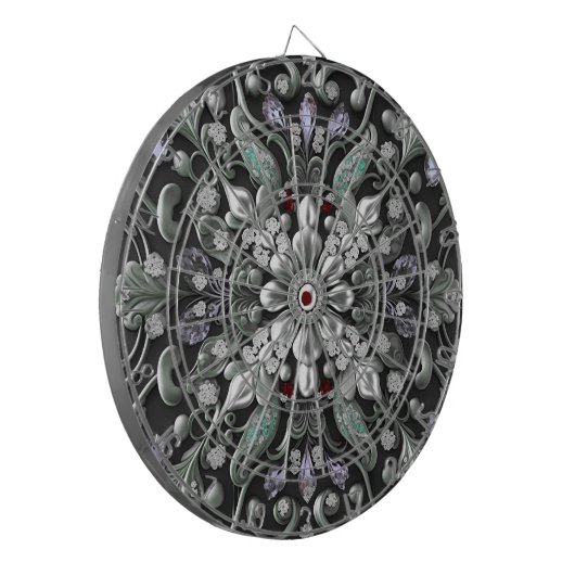 Silver Lila Decorative Dartboard Dartscheibe (Vorderseite Links)