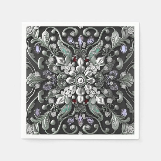 Silver Lila Decorative Napkins Serviette (Vorderseite)