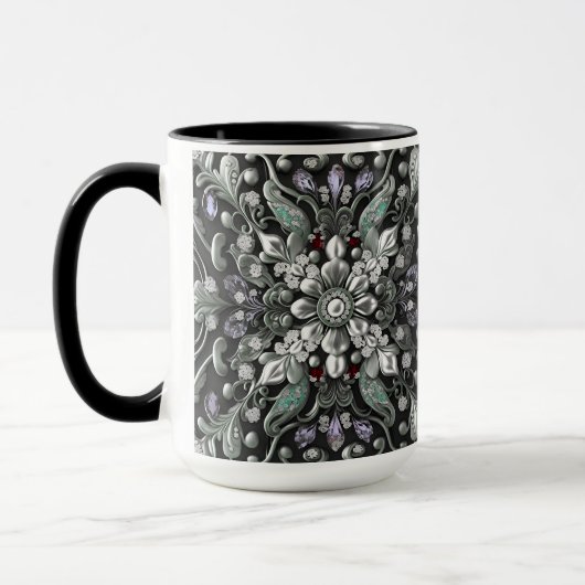 Silver Lila Decorative Tasse (Links)
