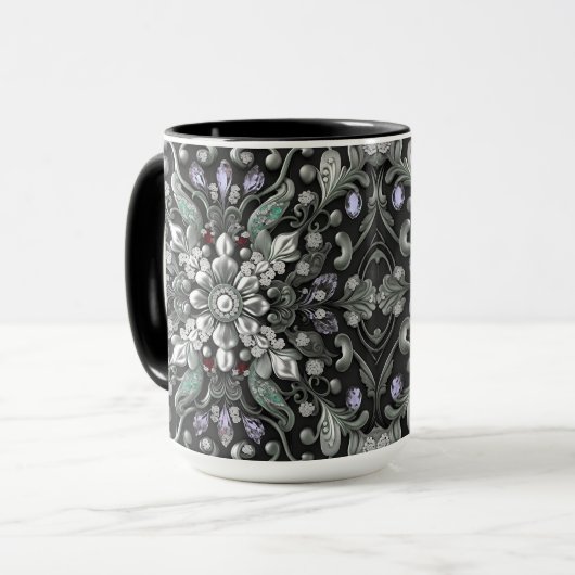Silver Lila Decorative Tasse (Vorderseite Links)