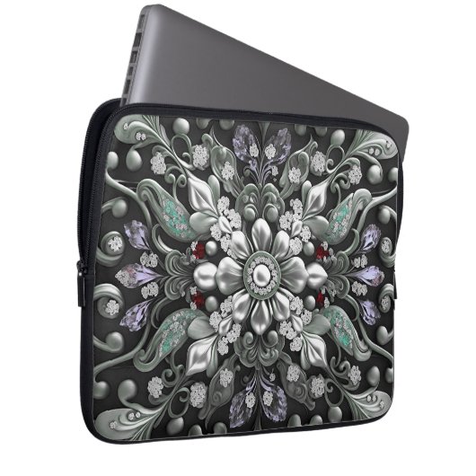 Silver Lila dekorativer Laptop-Sieb Laptopschutzhülle (Vorne Rechts)