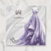 Silver Lila Dress Princess Quinceañera Geschenkanhänger (Vorderseite)