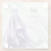 Silver Lila Dress Princess Quinceañera Glasuntersetzer (Rückseite)