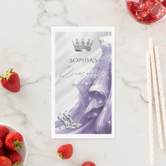 Silver Lila Dress Princess Quinceañera Serviette (Beispiel)