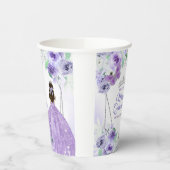 Silver & Lila Dress Quinceañera Crown Geburtstag Pappbecher (Links)