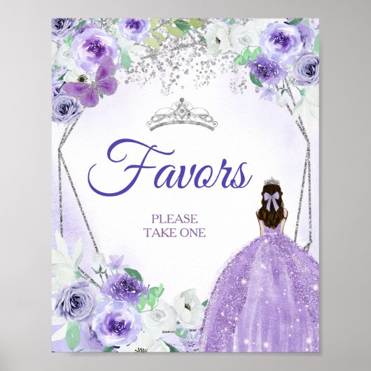 Silver & Lila Dress Quinceañera Favoriten Poster (Vorne)