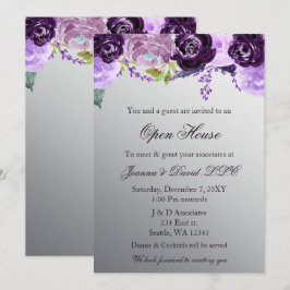 Silver Lila Floral Business Corporate Party Einladung