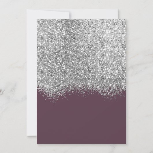 Silver Lila Glitzer Confetti Foto Wedding Save The Date (Rückseite)