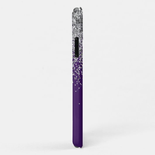 Silver Lila Glitzer Girl Monogram Name Case-Mate iPhone Hülle (Hinten/Rechts)