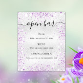 Silver lila Glitzer Glitzern Bar Budget Menü