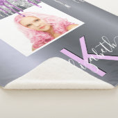 Silver lila Glitzer Tropfen Foto Monogramm Name Sherpadecke (3/4)