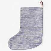 Silver Lila Glitzy Glitzer Streifen Kleiner Weihnachtsstrumpf (Rückseite)