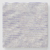 Silver Lila Glitzy Glitzer Streifen Steinuntersetzer (Vorderseite)