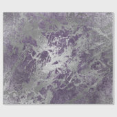 Silver Lila Gray Marble Shiny Metallic Strokes Geschenkpapier (Flach)
