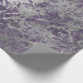 Silver Lila Gray Marble Shiny Metallic Strokes Geschenkpapier (Ecke)