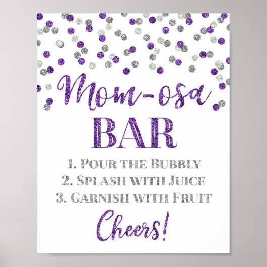 Silver Lila Mama osa Bar Babydusche Poster (Vorne)
