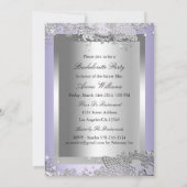 Silver Lila Mask & Jewel Lace Junggeselinnen-Absch Einladung (Rückseite)