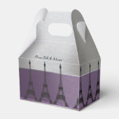 Silver Lila Metallic Paris Eiffel Personalisiert Geschenkschachtel (Rückseite)
