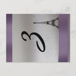 Silver Lila Paris Eiffel Tower Tischnummer