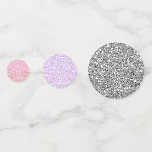 Silver Lila & Pink Glitzer Sparkor Konfetti (Rückseiten)
