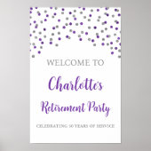 Silver Lila Retirement Party Custom 12x18 Poster (Vorne)