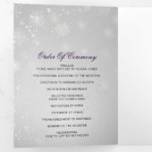 Silver Lila Snowflake Winter Wedding Dreifach-gefaltete Programmkarte (Innen Erste Seite)