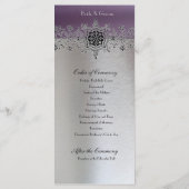 Silver Lila Wedding Program Programm (Rückseite)