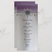 Silver Lila Wedding Program Programm (Vorne/Hinten)