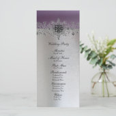 Silver Lila Wedding Program Programm (Stehend Vorderseite)