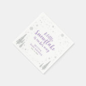 Silver & Lila Winter Wonderland Snow Baby Dusche Serviette (Ecke)