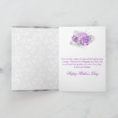 Silver & Lilac Blume & Glitzer Muttertag Karte (Innenseite)