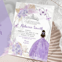 Silver Lilac Lila Boho Butterfly Quinceañera