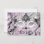 Silver Lilac Sparkle Masquerade Party UAWG Einladung (Vorderseite)