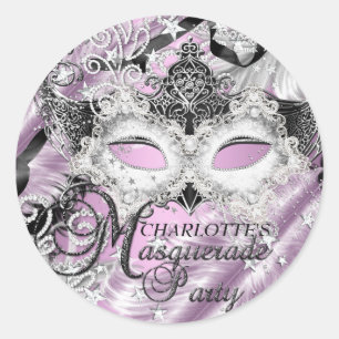 Silver Lilac Sparkle Masquerade Sticker