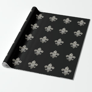 Silver Lilie - benutzerdefinierte Hintergrundfarbe Geschenkpapier