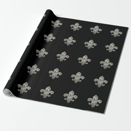 Silver Lilie - benutzerdefinierte Hintergrundfarbe Geschenkpapier (Ungerollt)