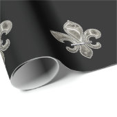 Silver Lilie - benutzerdefinierte Hintergrundfarbe Geschenkpapier (Rolleneckpunkt)