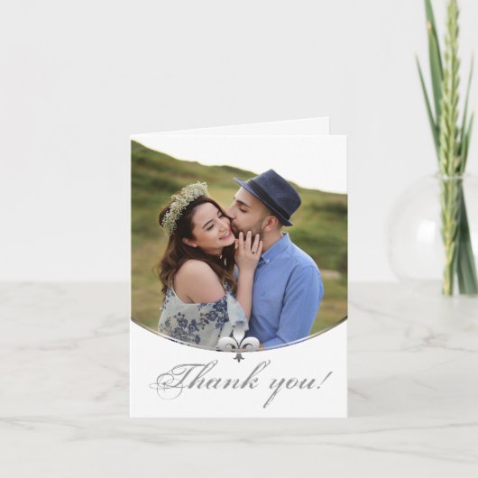 Silver Lilie Foto Wedding Dankeschön Karten (Vorderseite)