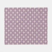 Silver Lilie Muster auf lila Hintergrund Fleecedecke (Vorderseite (Horizontal))